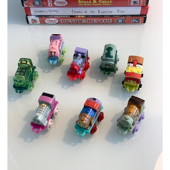 Thomas & Friends 11 DVD bundle with 8 trains toys EUC - Picture 3 of 8